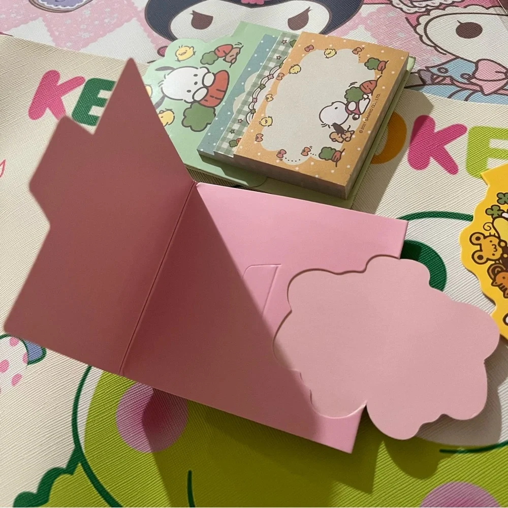 Set of 5 Sanrio Characters 3 Layer Sticky Note Memo Slips with Built-in Holder